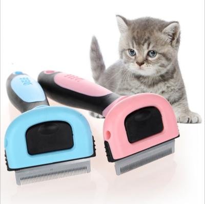 China Viable Stainless Pet Hair Remover Dog Cleaning Brush Pet Grooming Comb Brush Fiber Remover Animal Hair Grooming Tool for sale