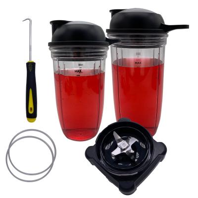 China Household Pro Replacement Square Blender Blade With 18/24oz Cup With To Go Lid Compatible With Nutri Ninja Blender BL810 (1, 18oz+24oz) for sale