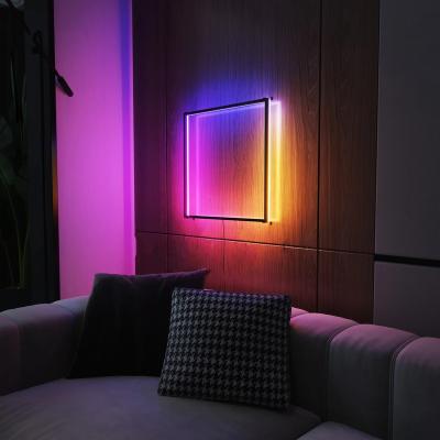 China Biumart Bedside RGB Colorful Wall Lamp Aluminum Frame Modern Nordic Industrial Luxury Indoor Decorative LED Light for sale