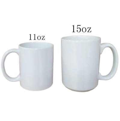 China 15oz Promotional Disposable Custom Design Heat Transfer Blank White Coffee Mugs Sublimation Ceramic Mug With Foam Pack for sale