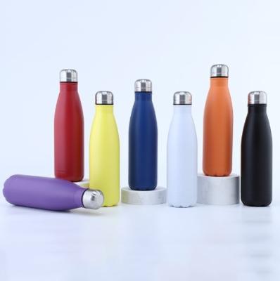 China Style 500ml Disposable Powder Coated Sport Gym Gradient Finished Drinking Cola Shaped Custom Cola Bottle Stainless Steel Water Bottle for sale