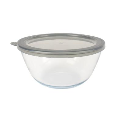 China -20â „ ƒ ~400â „ ƒ 120° /thermal shock temperature difference; „ ƒ Round Salad Bowl Food Tray Heat Resistant Glass Kitchen With Sealed Lid for sale