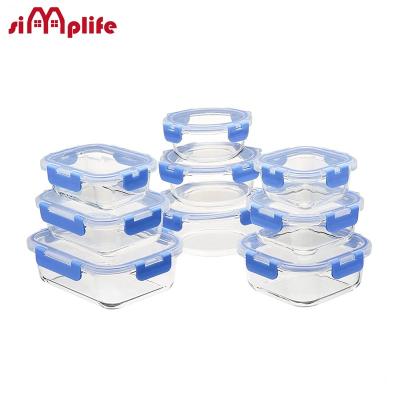 China Steamable 24-Piece Top Glass Food Storage Containers Set - Newly Innovated Hinged BPA Free Locking Lids for sale