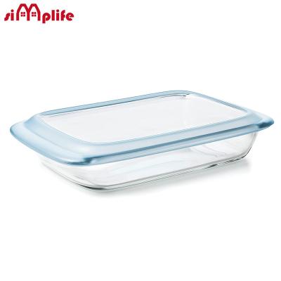 China Oven Viable Glass Baking Dish In The 2 Quart Oblong Glass Pan For Oven Oblong Glass Pan Multi Use Glass Pan For Baking for sale