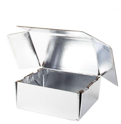 China Recyclable Cardboard Cooling Box For Food Box For Transport Cold Pallet Cover Meat Aluminum Foil Insulation Cardboard Cold Chain Boxe for sale