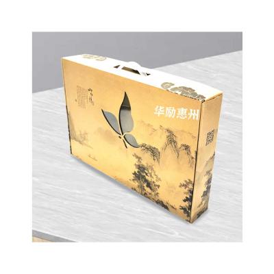 China Wholesale Custom Recyclable Portable Handle Paper Gift Box Portable Box For Fruit Snacks Nuts Or Tool Products Handle Paper Boxes for sale