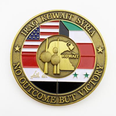 China America Custom Design Cheap Kuwait Iraq Syria Victory Military Veterans Challenge Coin for sale