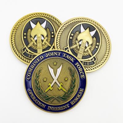 China Cheap Custom Metal Zinc Alloy Enamel America Awards Military Sword Challenge Coin for sale