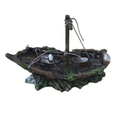 China New Hot Sale 2020 Viable Resin Aquarium Model Decoration Ship for sale