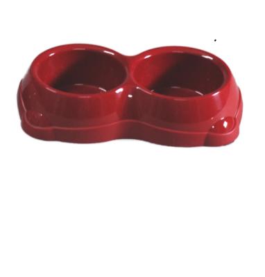 China Viable Cheap High Quality Plastic Double Pet Bowl Dog Cat Bowl Pet Feeder Bowls For Small Animal for sale