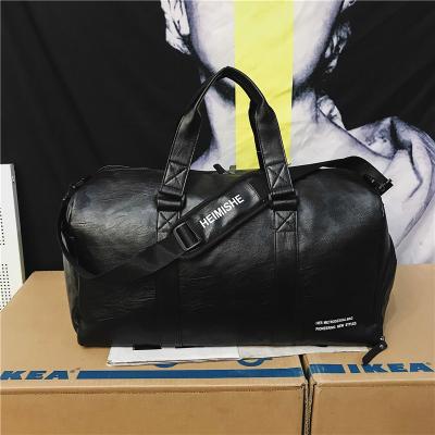 China 2021 Fashion Custom Logo Travel Weekend Bag PU Sports Gym Waterproof Leather Duffel Bag for sale