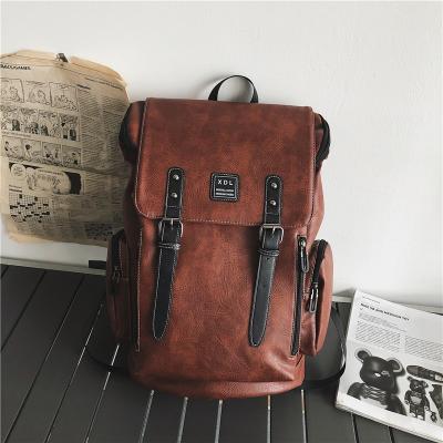 China Waterproof High Quality Popular OEM Mens College Leather Design Backpacks Manufacturers Leather back packs for sale