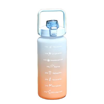 China Viable Hot Selling Plastic Bounce Lid Water Bottle PC Logo Customize Gallon 2L Large Capacity Portable Water Bottle for sale