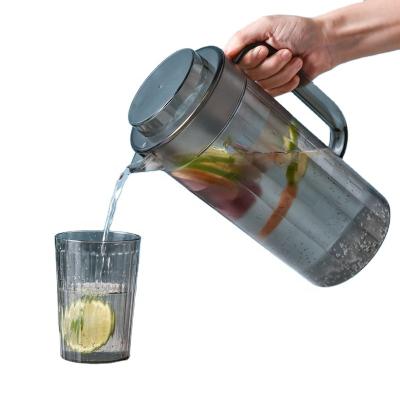 China Traditional Water Bottle 2L Jug With Handle Juice Tea Water Jug Unbreakable Clear Hot Cold Plastic Pitcher for sale