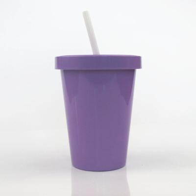 China Health and safe factory PLA water cupPLA bottles, screw cup with straw, recyclable biodegradable 16OZ cup for sale