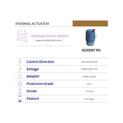 China Legom Floor Heating System M30*1.5 Modern Diverse Electric Thermostat Wax Thermal Actuator for sale
