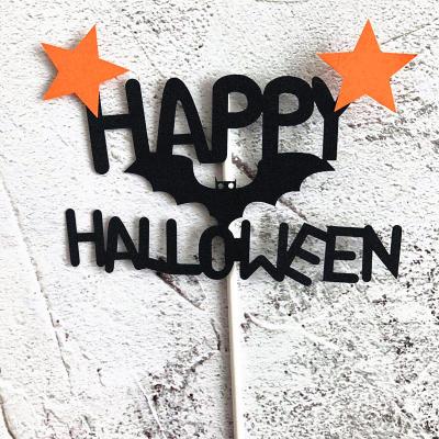 China Fashionable Acrylic Black Party Decoration Halloween Party Cake Toppers for sale