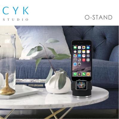 China Custom PORTABLE Mobile Phone Holder Universal Silicon 2 in 1 Phone Holder Stand with Watch Holder for sale