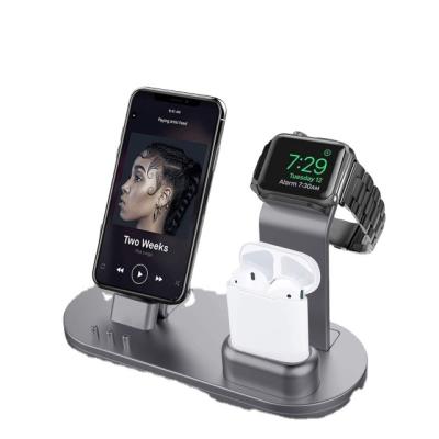 China Adjustable 3 in 1 Cell Phone Stand Aluminum Holder for Watch and Phone Pods for sale