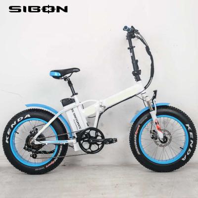 China CE aluminum alloy SIBON B0510134 fat speed integration blue brushless motor electric fork white folding mud guard250w 6 bike for sale