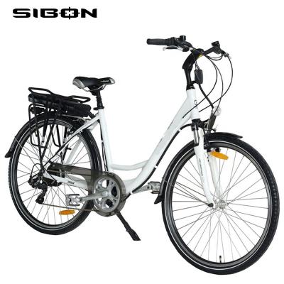 China SIBON B0510116 250W Aluminum Alloy Lithium Battery Connection 3 Speed ​​Suspension Fork Brushless Motor LED Light Adult Japanese Electric Bike for sale