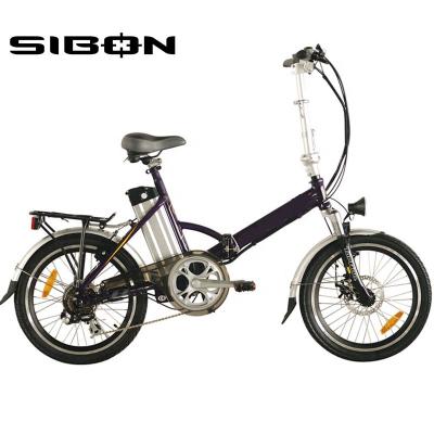 China SIBON B0510106 6 Aluminum Alloy Black Color 250W 36v Lithium Battery Speed ​​Alloy Frame Suspension Foldable Fork 20 Inch Folding Electric Bike for sale