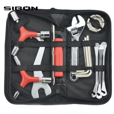 China SIBON B0810113 Multifunctional Multi Use Adult Made In China 13pcs Bike Tool Kit With Textile Bag Package for sale