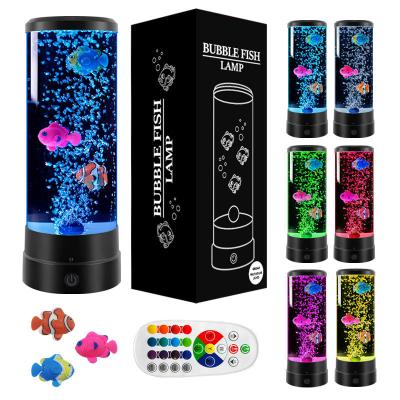 China RoHs Usb lámpara de medusas LED 12 pulgadas lámpara de pez de burbuja cilíndrica 7 color en venta