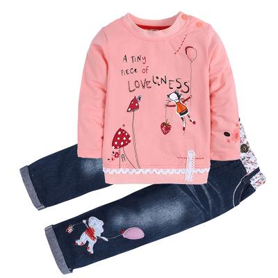 China 2022 Wholesale Organic Cotton Baby Clothes Kids Clothing Baby Girls Little Girls Clothing Denim Set Amazon Casual Hot Selling for sale