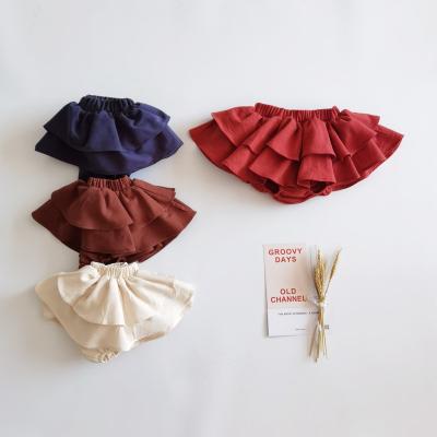 China Anti-Wrinkle Ruffle Summer Children To Toughen Skirt Abbreviations Babies Skirt Shorts Toddler Solid Children Beach Kids Short Pants for sale