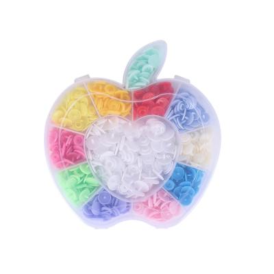 China New Design 11 Viable Colors Apple Shape Storage Boxed T5 Buttons Multicolor Home Button Fasteners Plastic Snap for sale