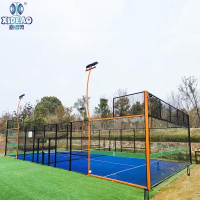 China Steel Pipe+powder Coating Outdoor Znic New Design Padel Tennis Court for sale