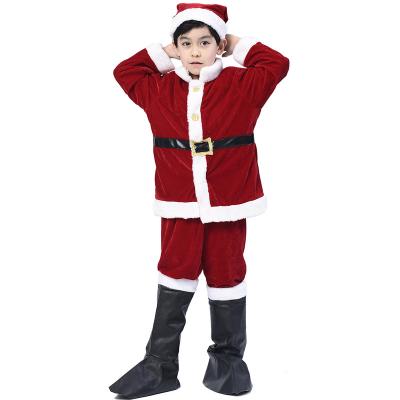 China Cosplay Costume TV and Movie Costume Halloween Christmas High Quality Red Costume For Boys Santa Claus Mascot Suits Christmas Child Costume for sale