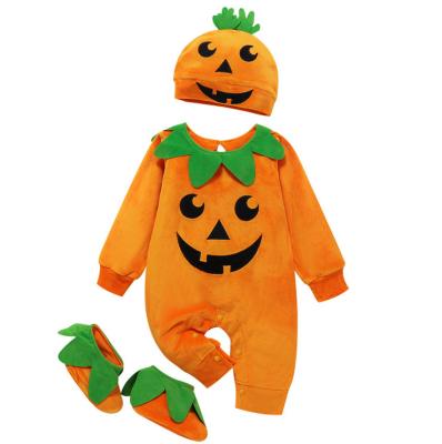 China Unisex Polyester/Cotton Halloween Costume Pajamas PAJAMAS Baby Toddler Cosplay Dress With Shoes Jumpsuit Party Clothes Pumpkin For 1-24 Months for sale