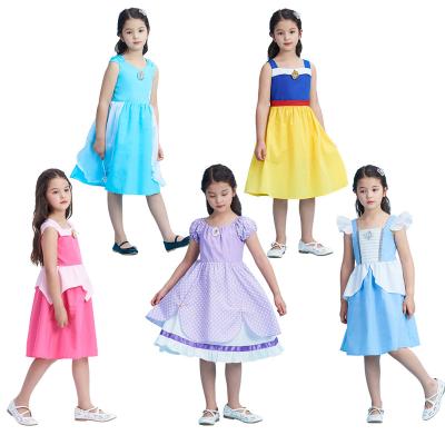 China Washable Girls Dress Summer TV Movies Costume Princess Elsa Cinderella Aurora Party Outfit Repunzel Children Clothes Birthday for sale