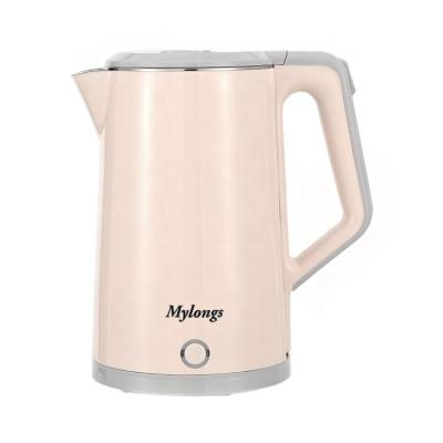 China Mylongs 220V 360 Degree Rotation Base Shape Multifunctional Electric Water Heat Kettle 2.3L Double Wall Electric Kettle for sale