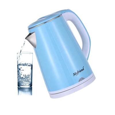 China 360 Degree Rotation Base My Friend Blue Color Tea Kettle 2.3L Electric Kettle Electric Kettle Double Wall for sale