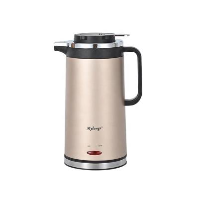 China Mylongs Sales 360 Degree Rotating Base Stainless Steel Double Hot Wall With Keep Function Electric Kettle Hot Water Kettles for sale