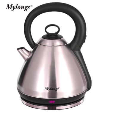 China 360 Degree Rotation Base Mylongs Large Capacity Kitchen Appliances Stainless Steel Electric Kettle for sale