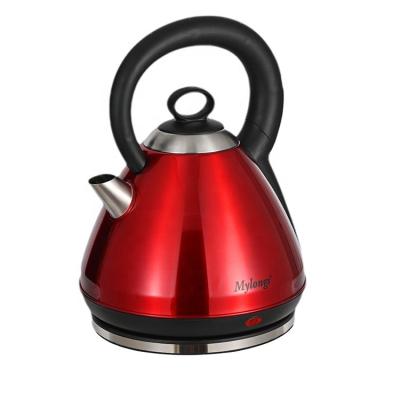 China 360 Degree Base Mylongs Red Color 3L 220V Kitchen Appliances Stainless Steel Rotating Electric Kettle for sale