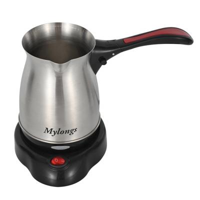 China 360 Degree Base Electric Coffee Pot Mylongs KF-002 55mm Stainless Steel Long Handle Rotating Coffee Kettle for sale