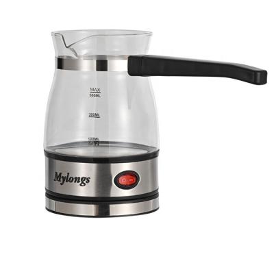 China Mylongs Borosilicate Glass Coffee Pot Machine Coffee Maker Turkish Coffee Electric Stocked Pot for sale