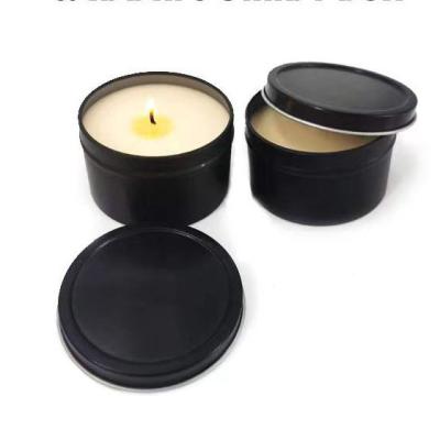 China Gift & Custom Black Craft Color Metal Containers Tin Jar Candle for sale