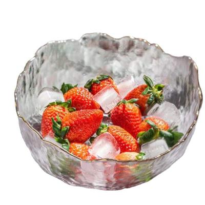 China High Qiality Irregular Shape Salad Bowl Wholesale Frosted Decorative Fruit Glass Bowl for sale