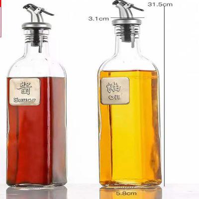 China Wholesale Recyclable Green Clear Square Cooking 250Ml 500Ml 750Ml Olive Oil Glass Bottle for sale