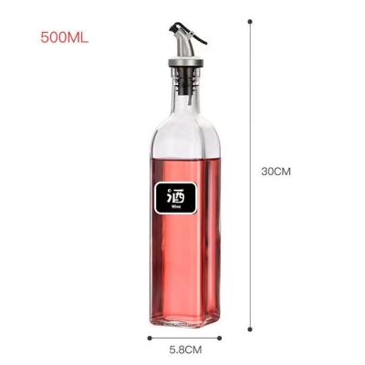 China 100ML 250ML Square Shape Recyclable Transparent Kitchen Olive Oil Glass Bottle for sale