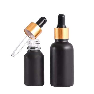 China Good Selling Recyclable Black Glass Essential Oil Dropper Bottle For Serum for sale