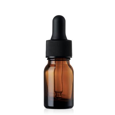 China 10Ml Recyclable Amber Glass Essential Oil Bottle With Euro Screw Cap Dropper Cap for sale