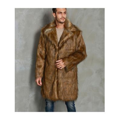 China Anti-wrinkle men's faux fur coat men thicken warm imitation raccoon fur long overcoat jacket for sale