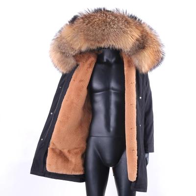 China 2021 New Men's Parka Faux Fur Coat Winter QUICK DRY Coat Men's Warm Jackets Male Real Fur Deep Coat High Street Men's Coat for sale